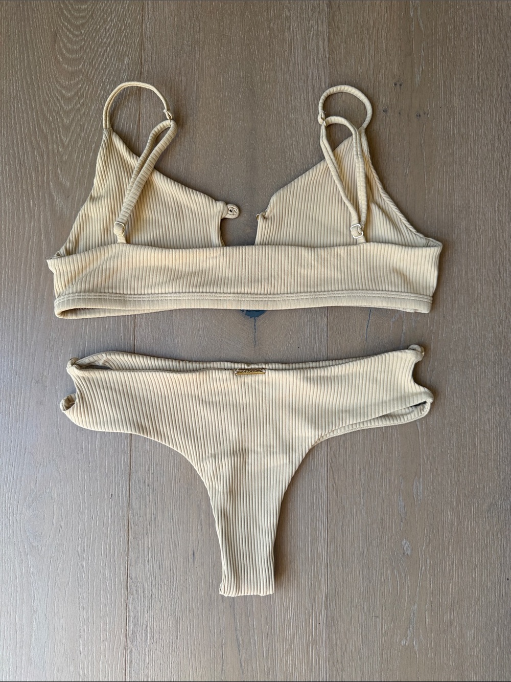San Lorenzo Ribbed Bikini Set in Light Yellow - Picture 2 of 3